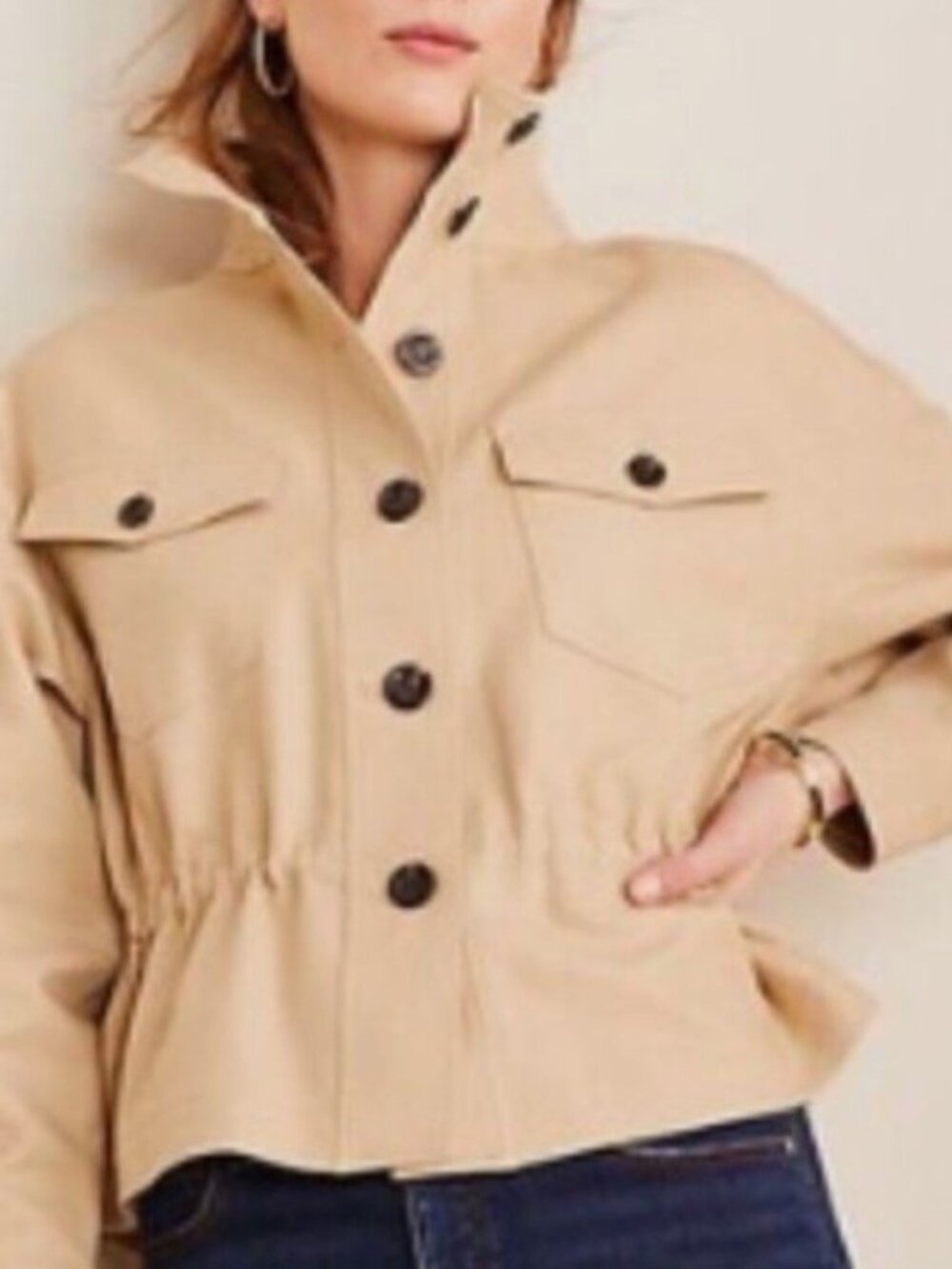 Ann Taylor Jacket Size medium Neutral Safari style NWT